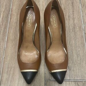 Coach Brown and Black Leather Heels